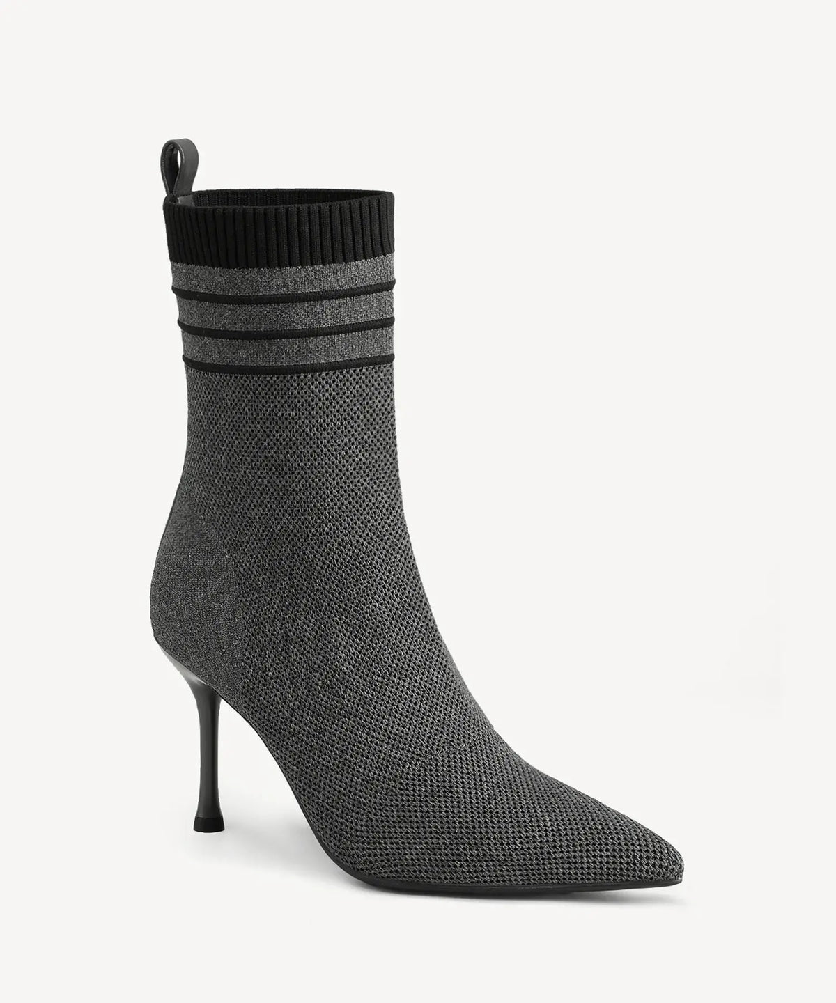 KnitBand Pointed Toe Heeled Ankle Boot