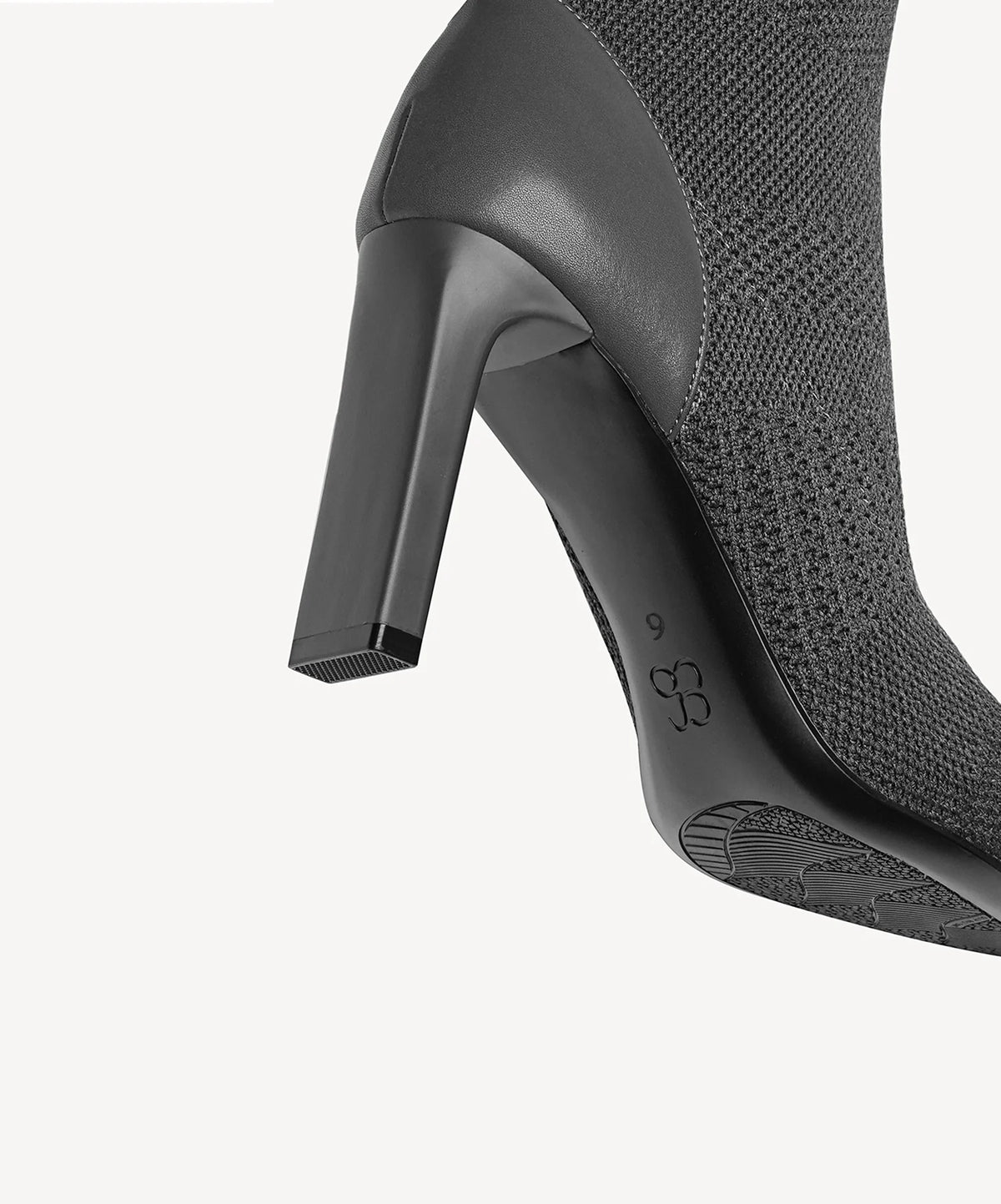 Textured Woven Pointed Toe Heeled High Boot