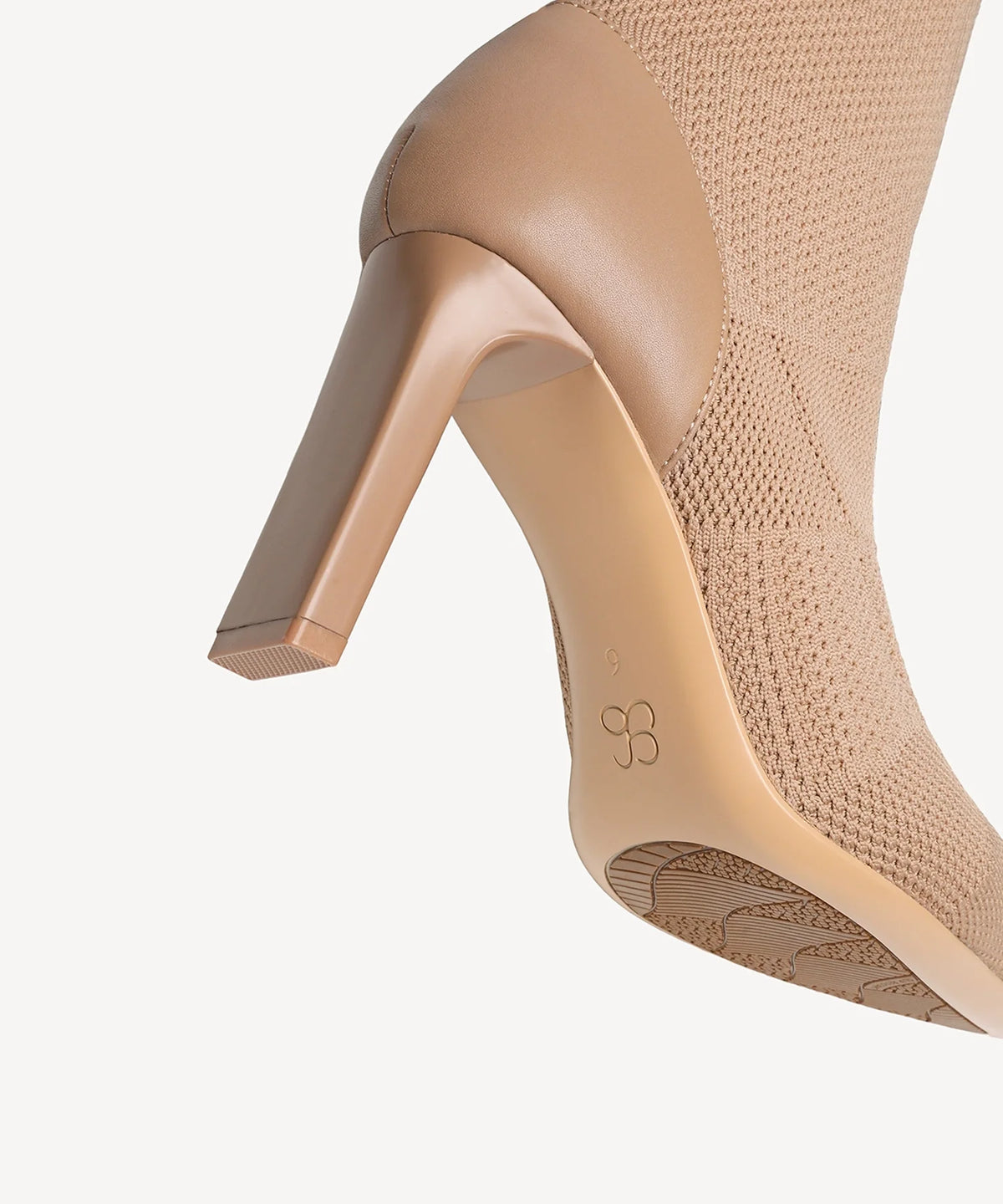 Textured Woven Pointed Toe Heeled High Boot