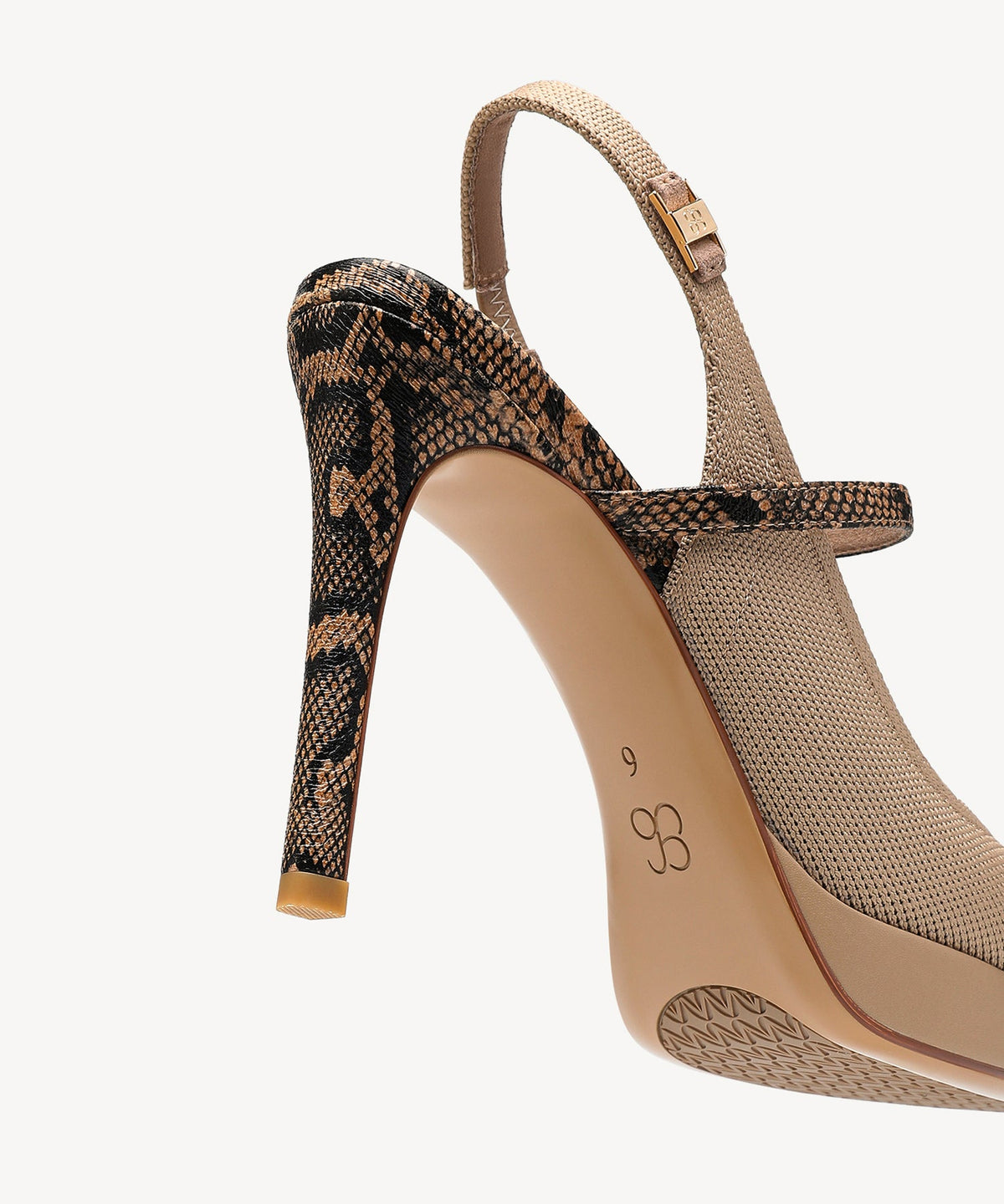 EmbroDance Pointed Toe Platform Heeled Slingback