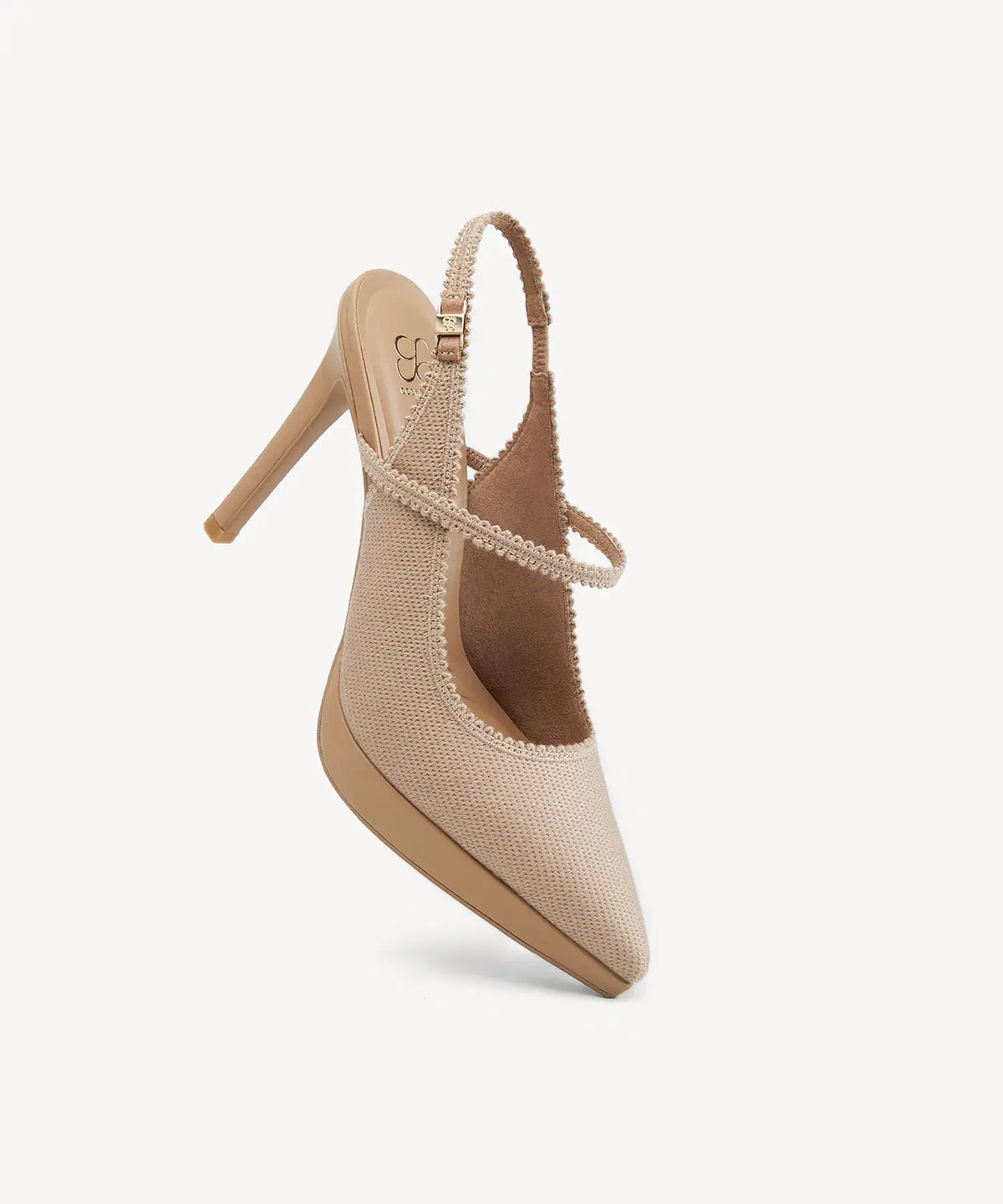 EmbroDance Pointed Toe Platform Heeled Slingback