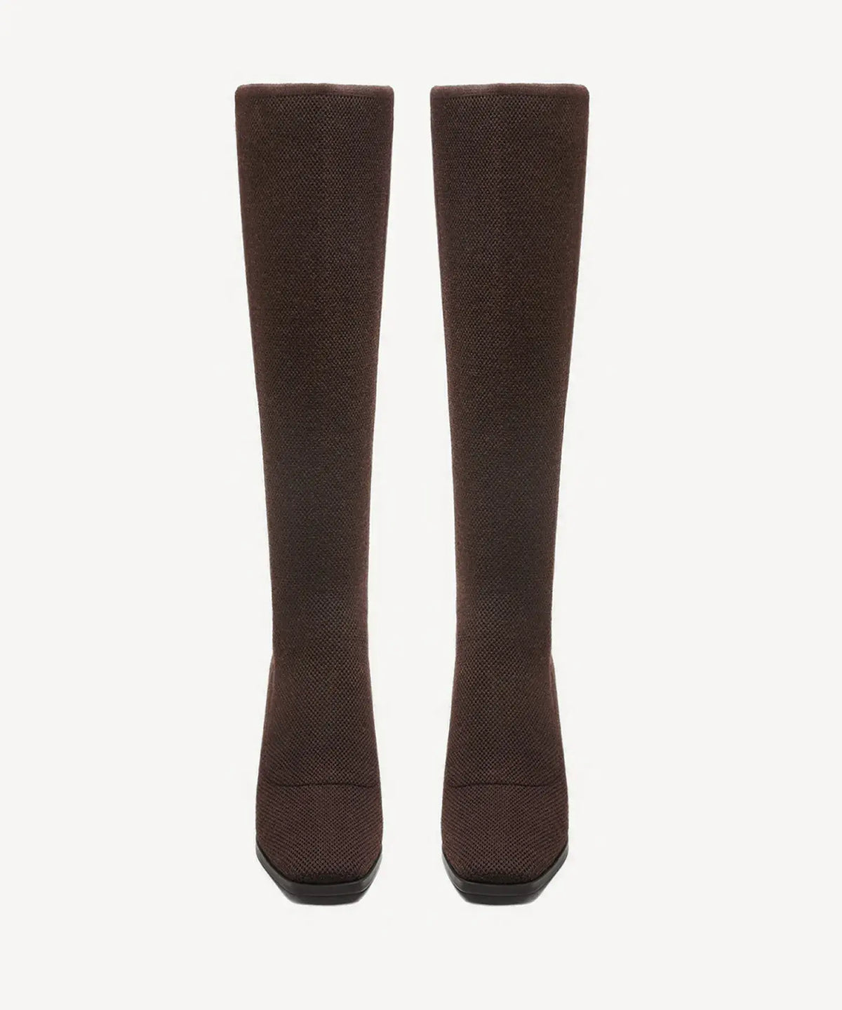 Cozy Woven Square Toe Block Heel High Boot