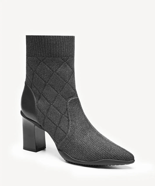 UrbanEase Pointed Toe Block Heel Ankle Boot