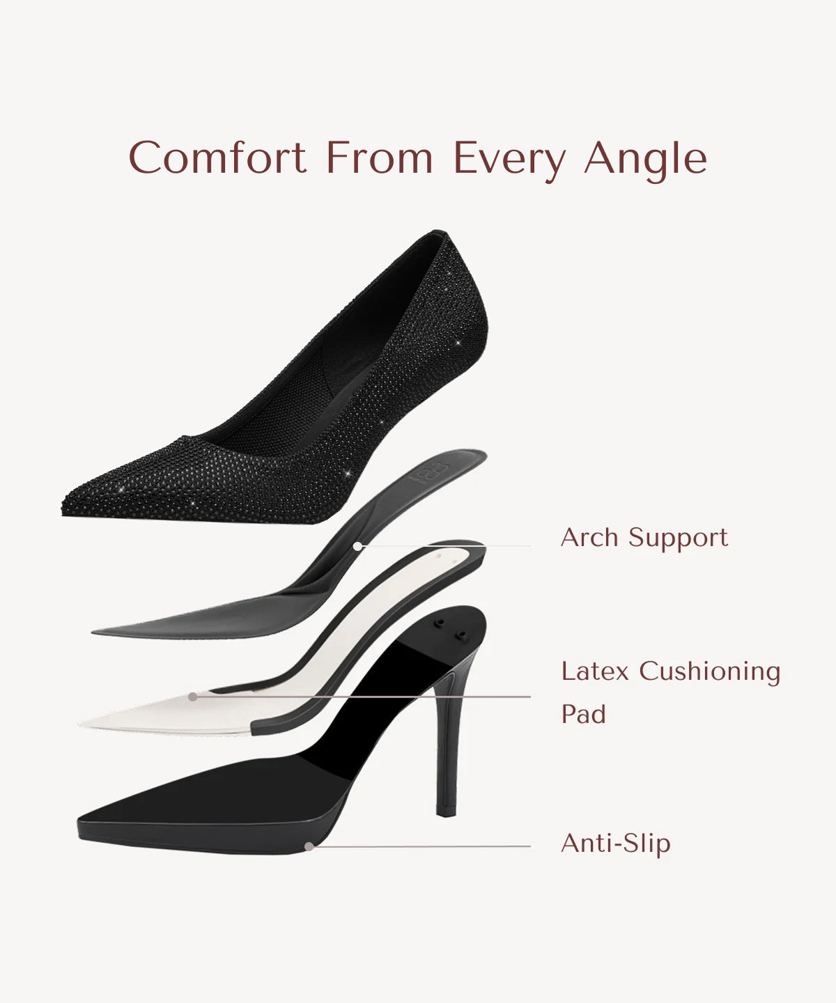 StyleFlex Pointed Toe Heeled Platform Pump