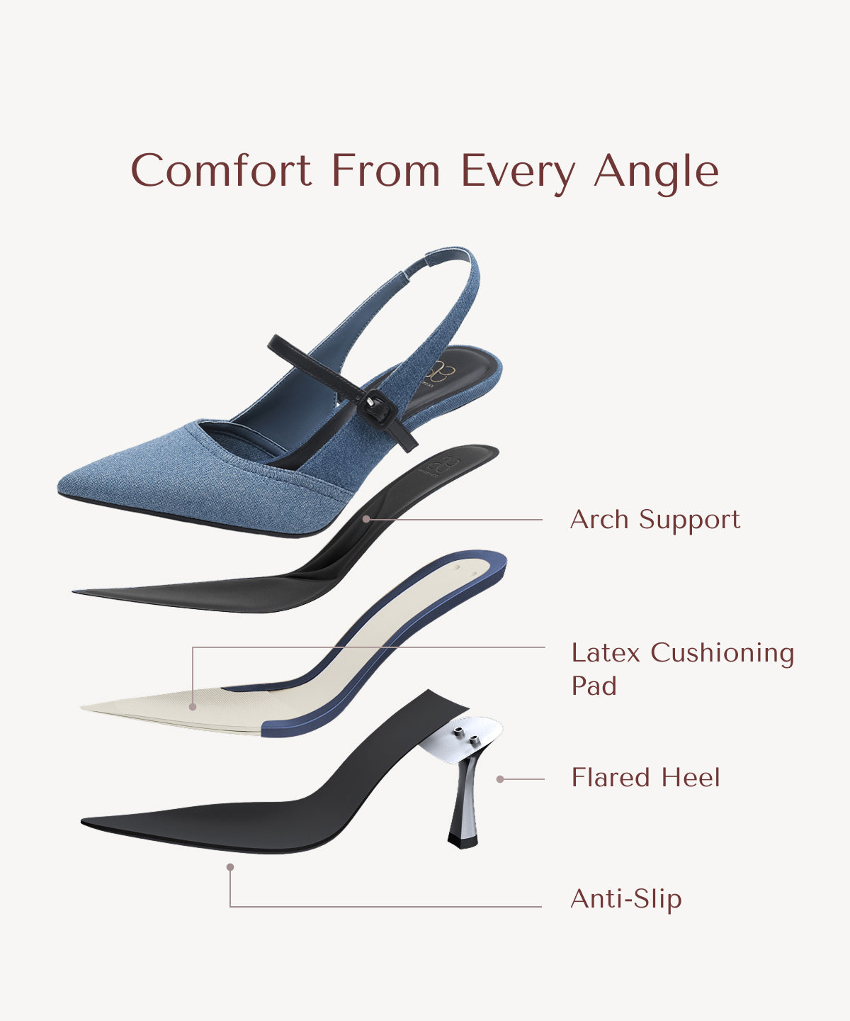 StrikeStep Elegant Stiletto Heeled Slingback