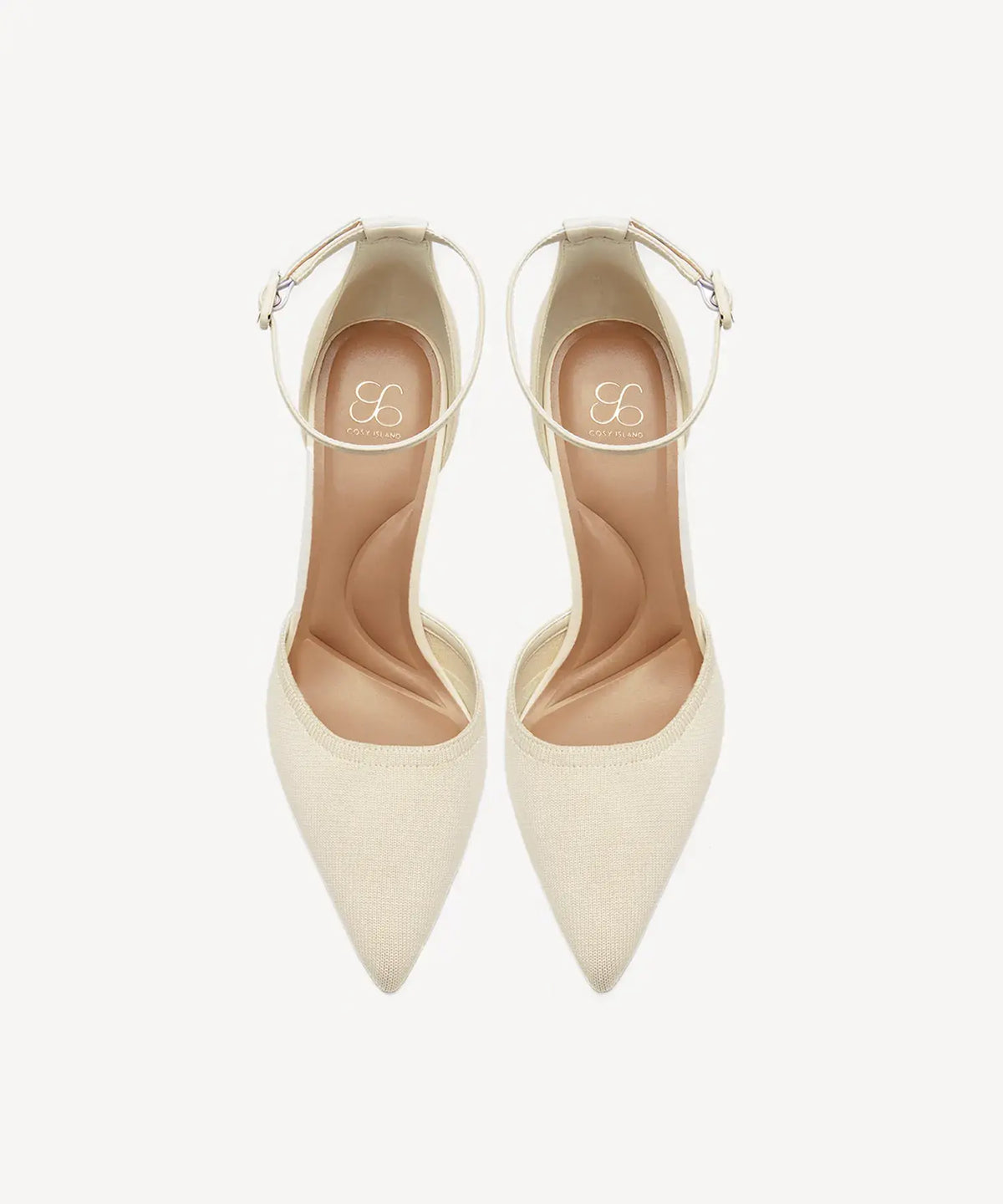 Bicolor Strapped Pointed Toe Stiletto Pump