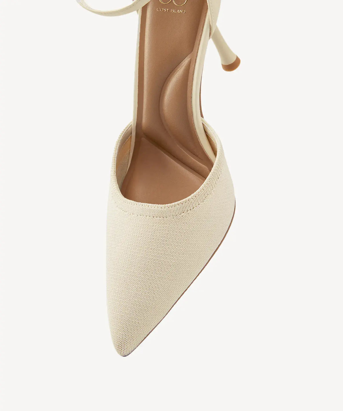 Bicolor Strapped Pointed Toe Stiletto Pump