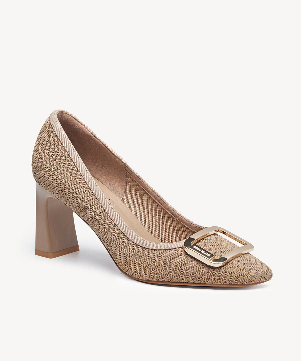 Signature Buckle Square Toe Heeled Pump