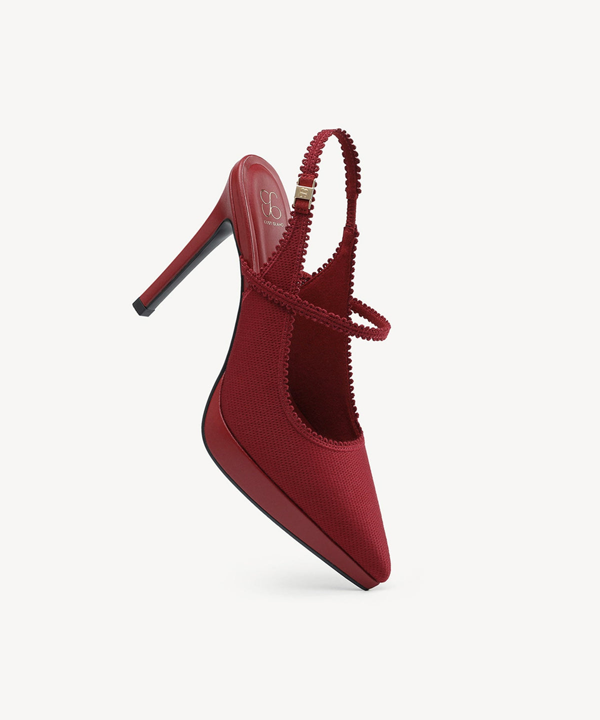 EmbroDance Pointed Toe Platform Heeled Slingback