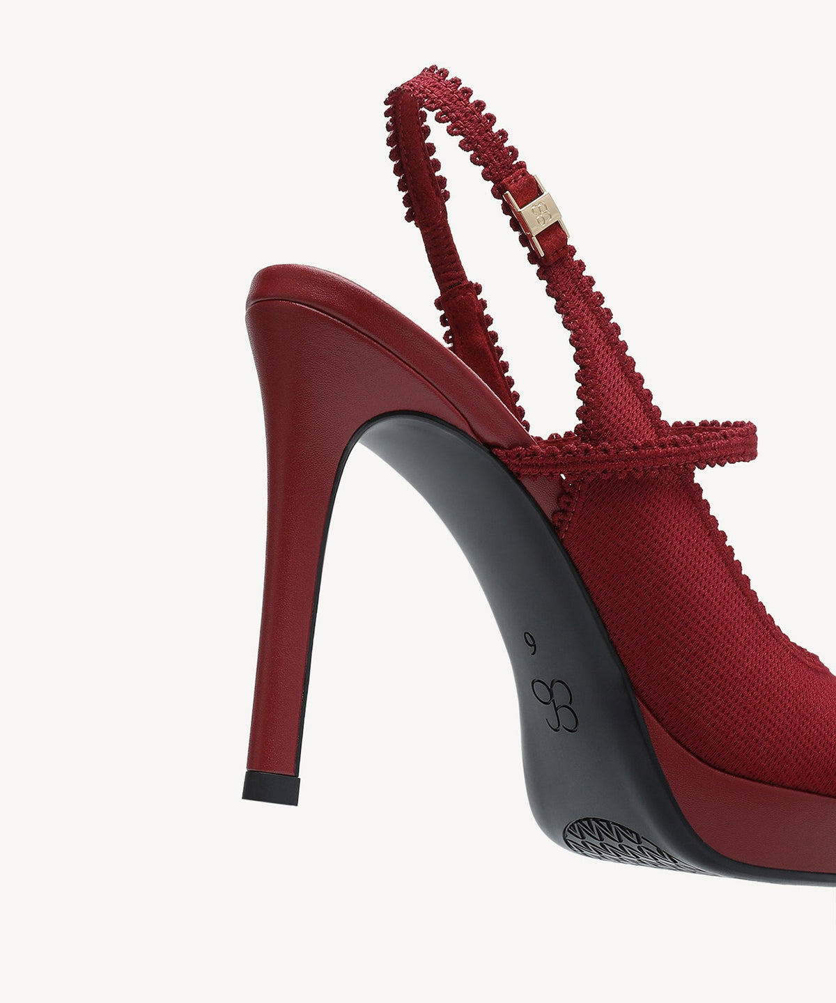 EmbroDance Pointed Toe Platform Heeled Slingback