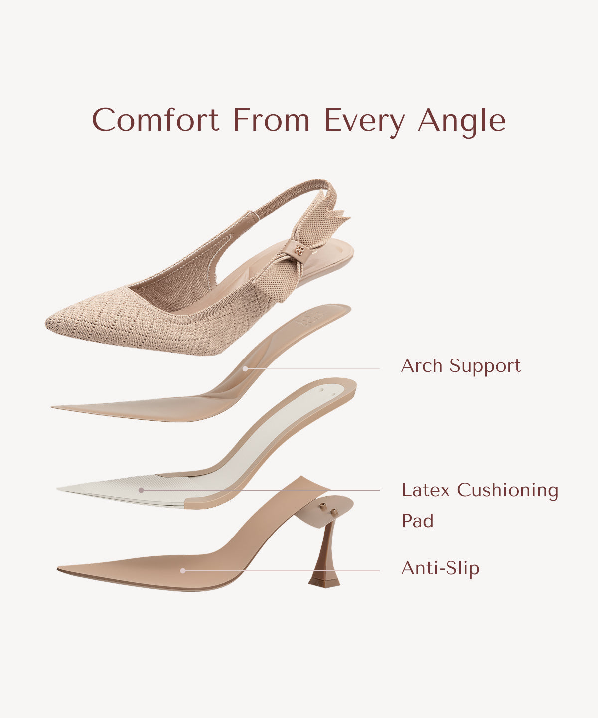 EverLush Bowknot Pointed Toe Heeled Slingback