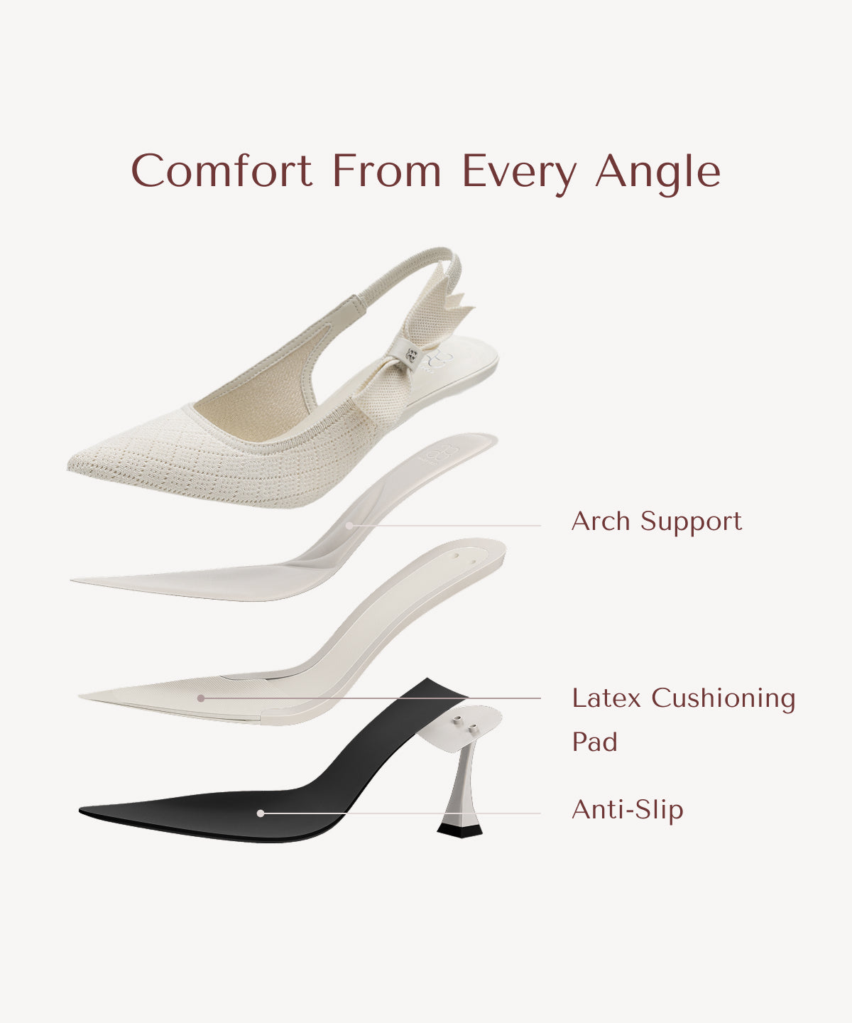 EverLush Bowknot Pointed Toe Heeled Slingback