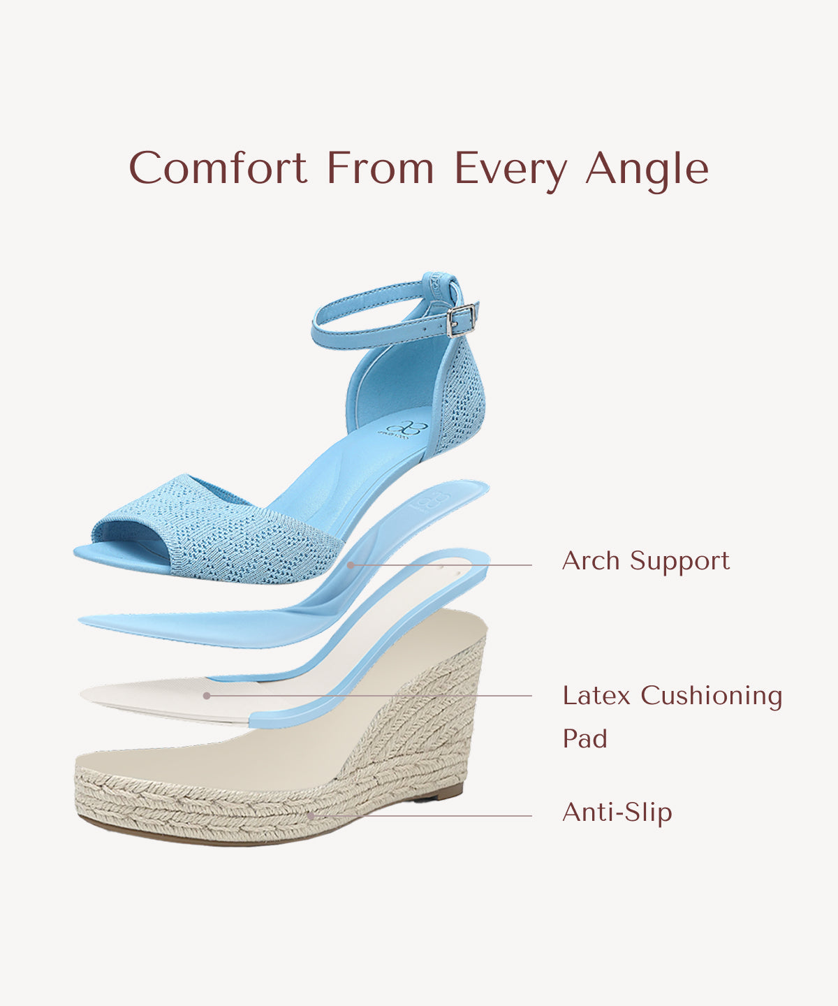 Commute Espadrilles Round Toe Wedge Sandal