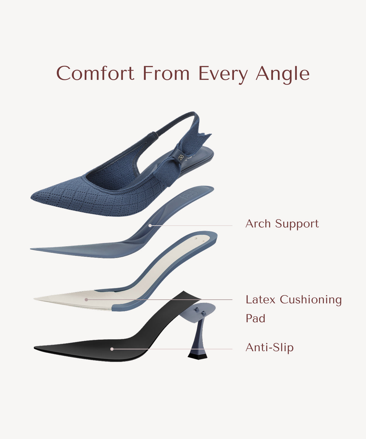 EverLush Bowknot Pointed Toe Heeled Slingback