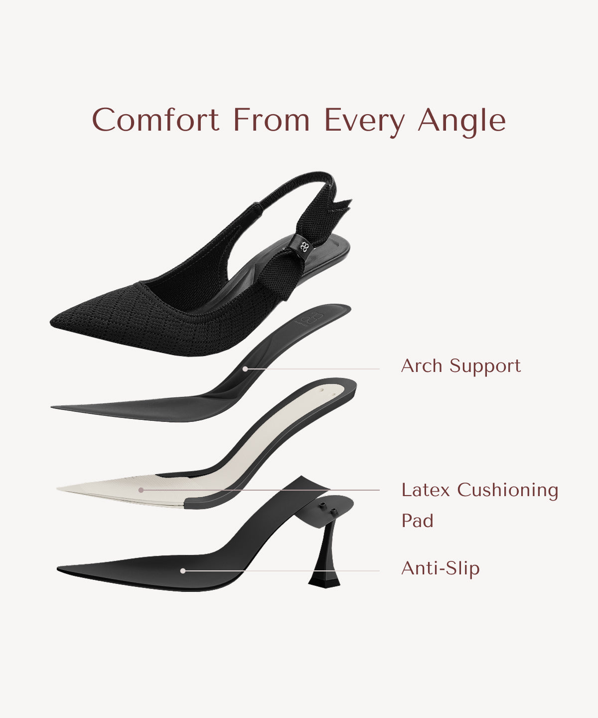 EverLush Bowknot Pointed Toe Heeled Slingback
