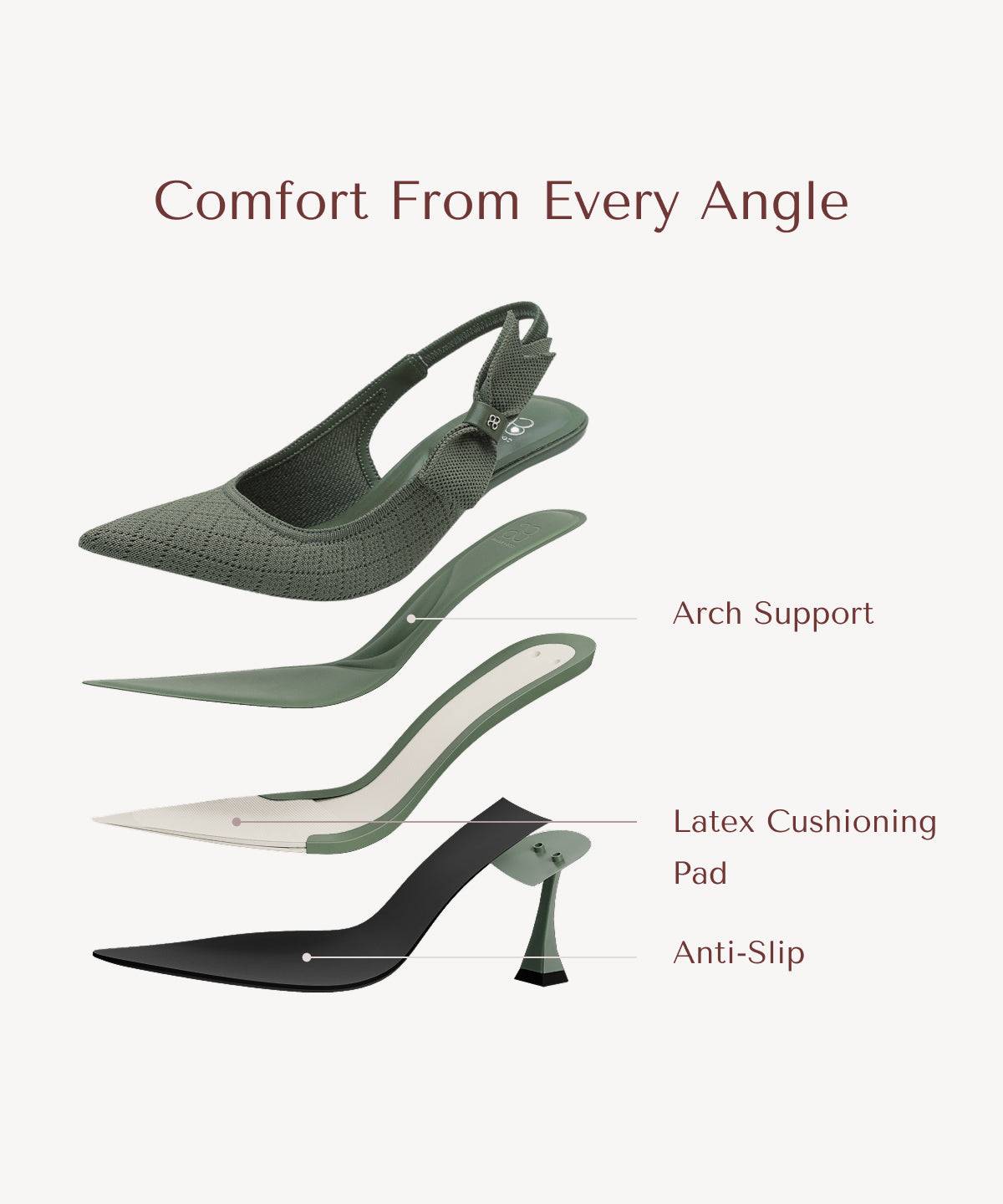 EverLush Bowknot Pointed Toe Heeled Slingback