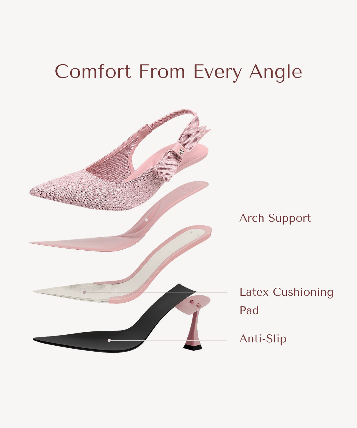 EverLush Bowknot Pointed Toe Heeled Slingback