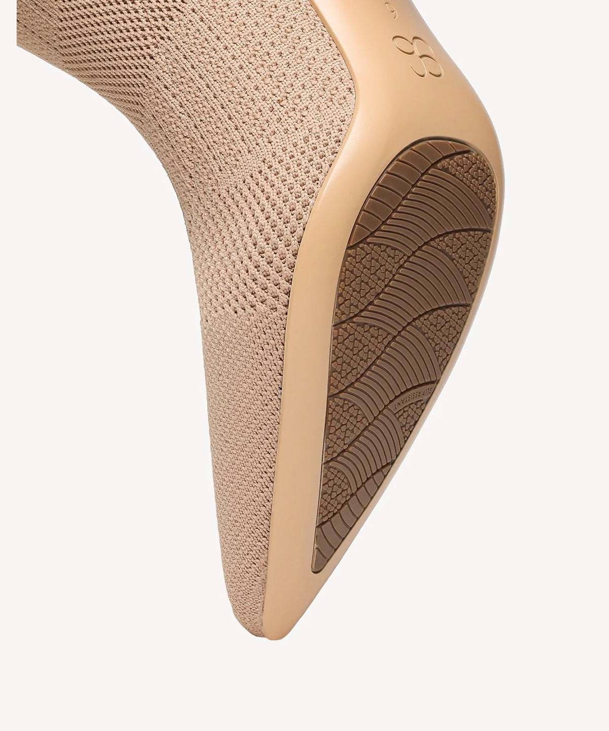 Textured Woven Pointed Toe Heeled High Boot