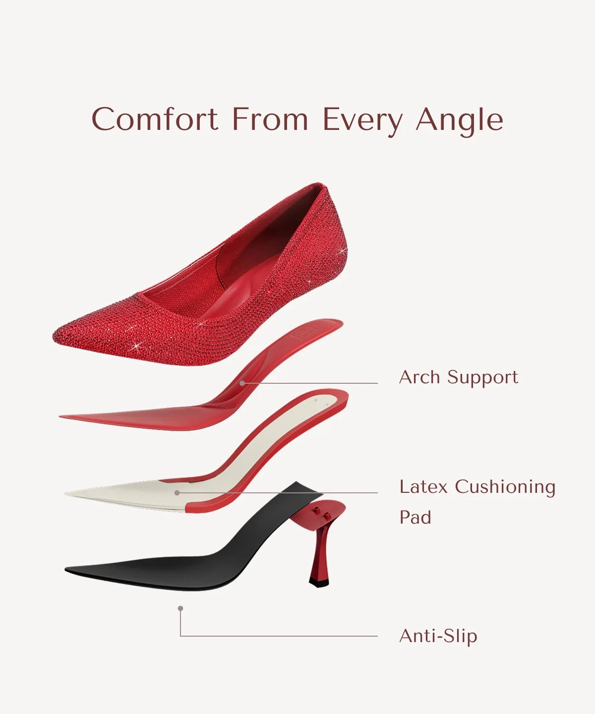 EternalPace Diamond Pointed Toe Heeled Pump
