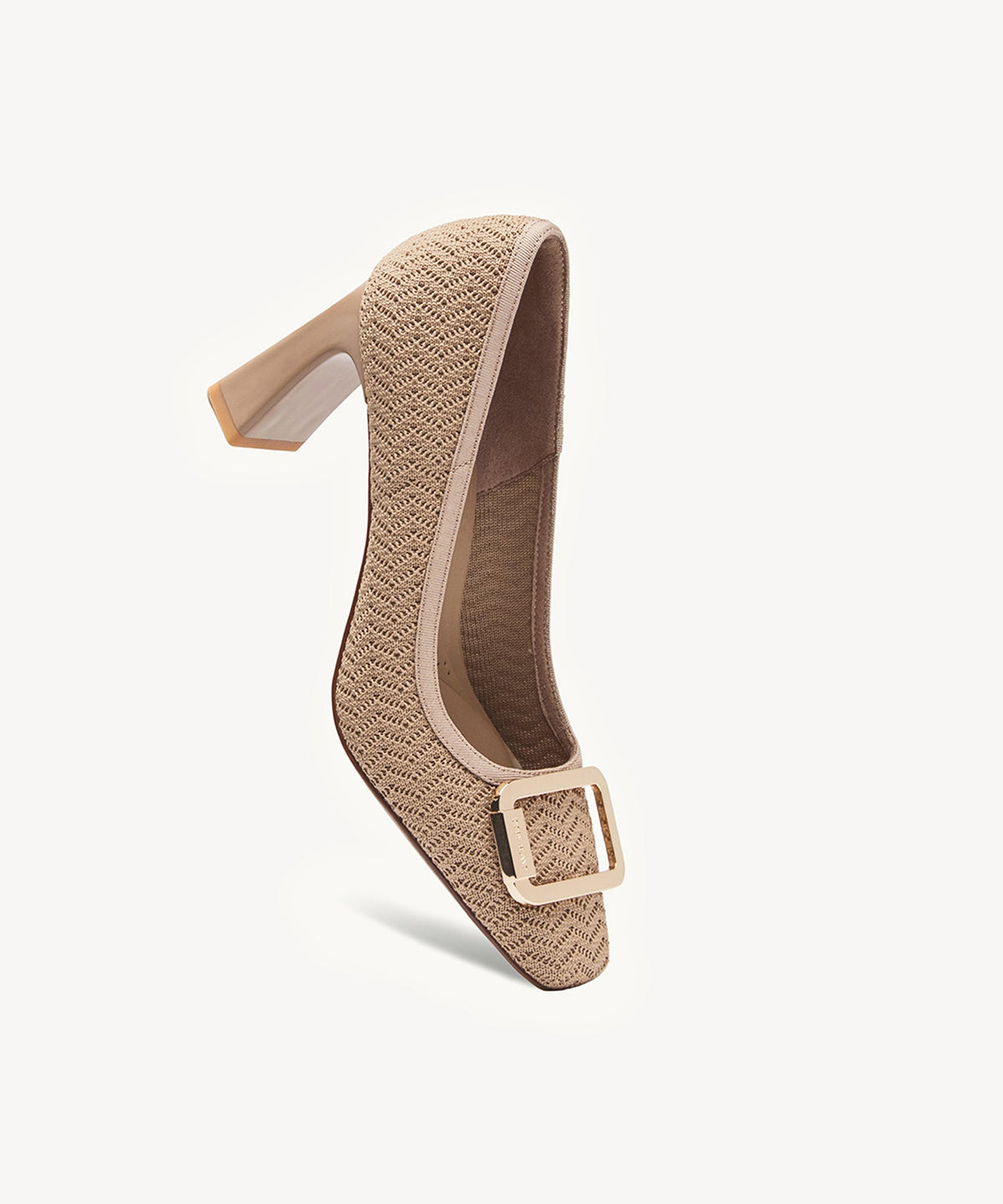 Signature Buckle Square Toe Heeled Pump