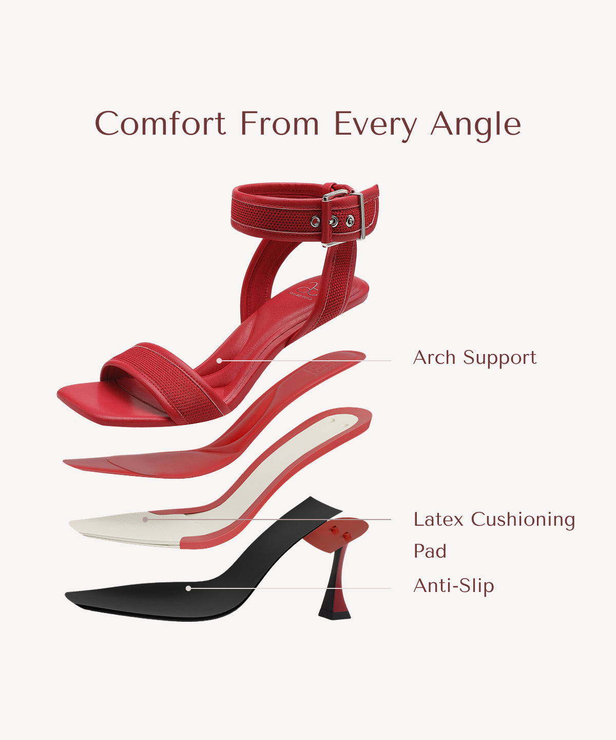 ComfyStrap Ankle Heeled Sandal