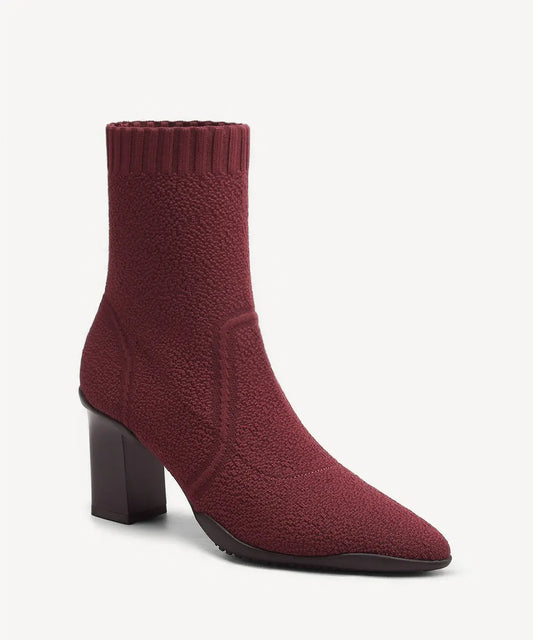 BelleVoyage Block Pointed Toe Sock Ankle Boot