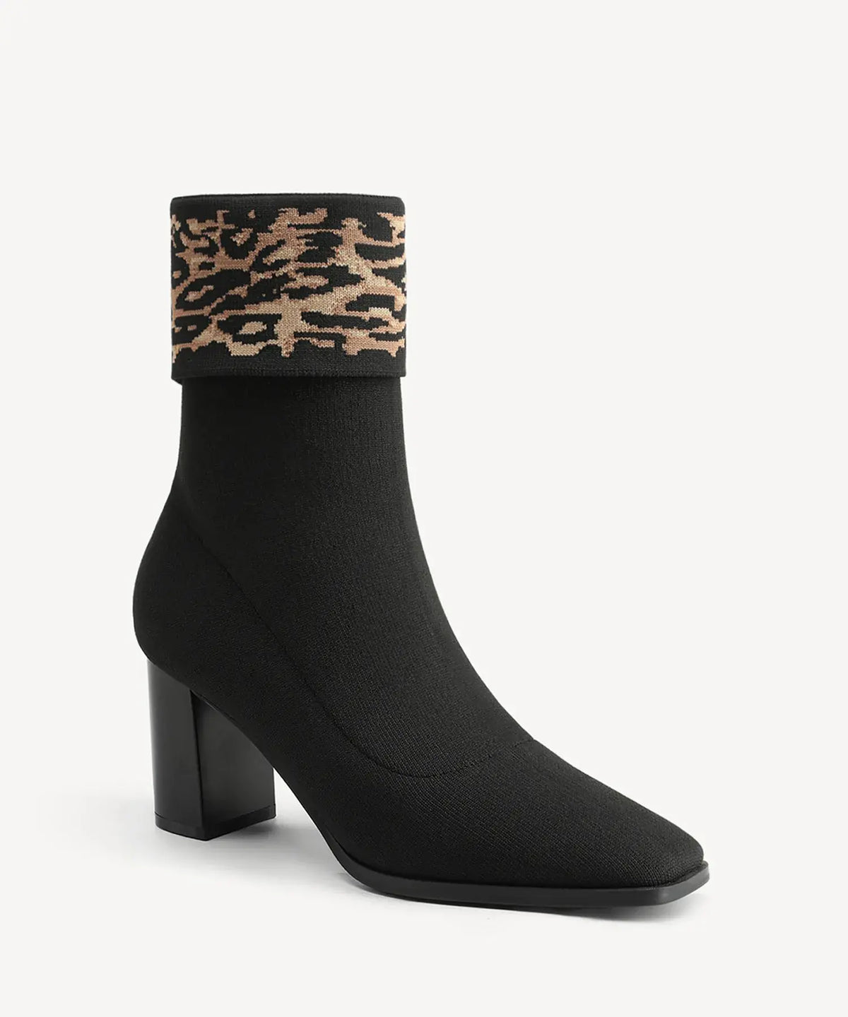 UrbanCuff Square Toe Block Heeled Ankle Boot
