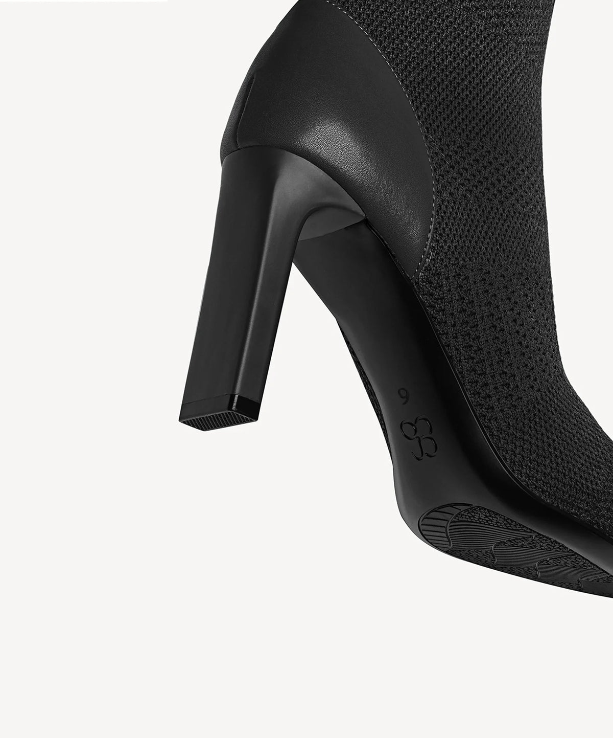 Textured Woven Pointed Toe Heeled High Boot