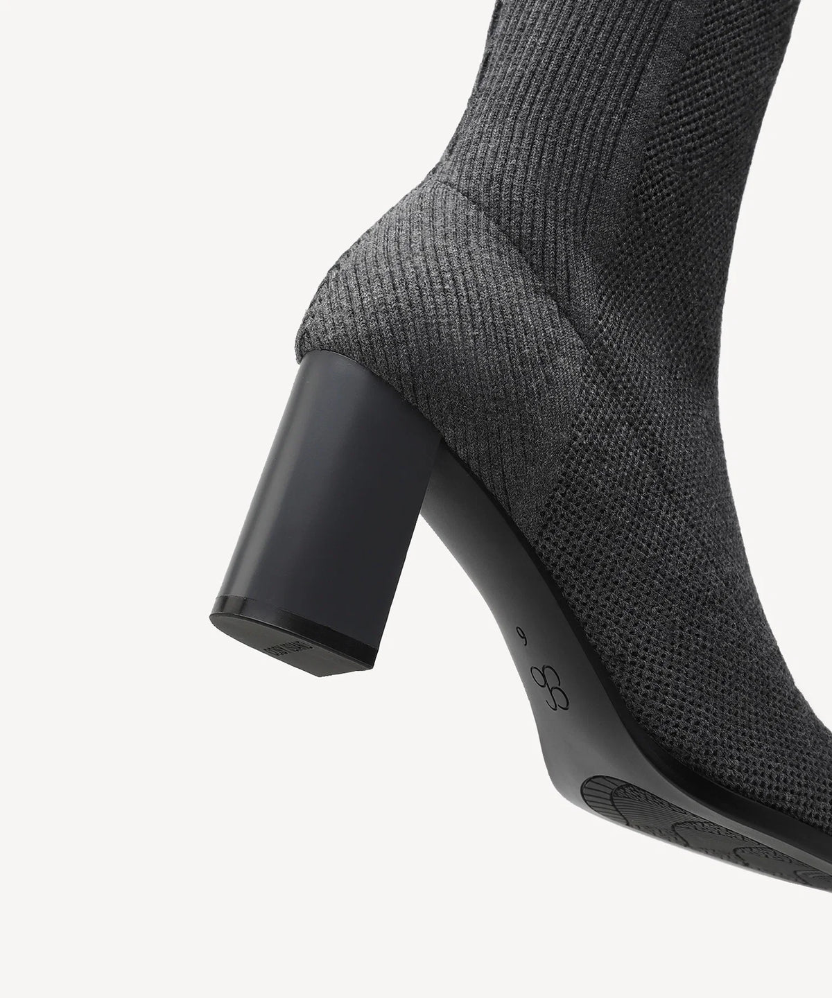 Cozy Woven Square Toe Block Heel High Boot