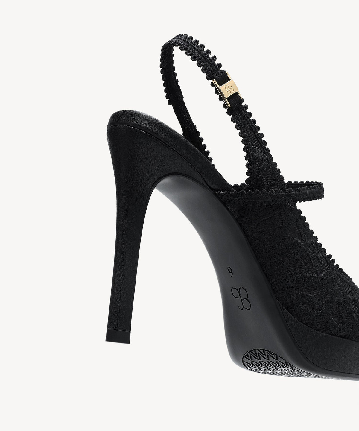 EmbroDance Pointed Toe Platform Heeled Slingback