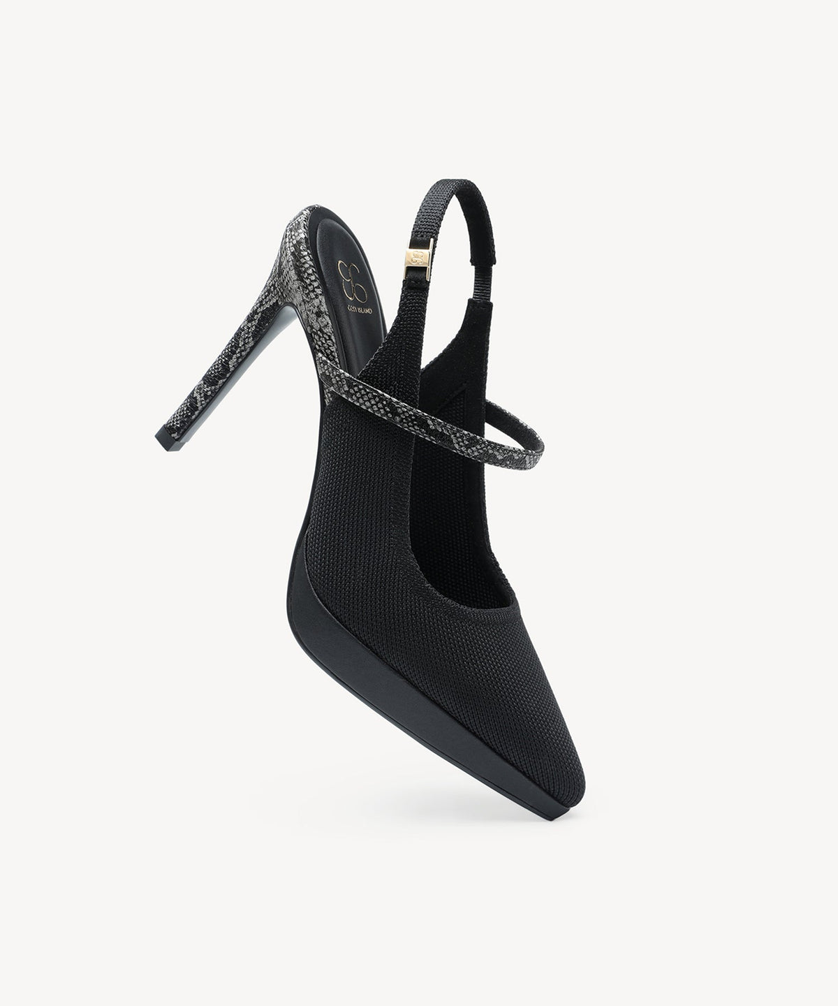EmbroDance Pointed Toe Platform Heeled Slingback