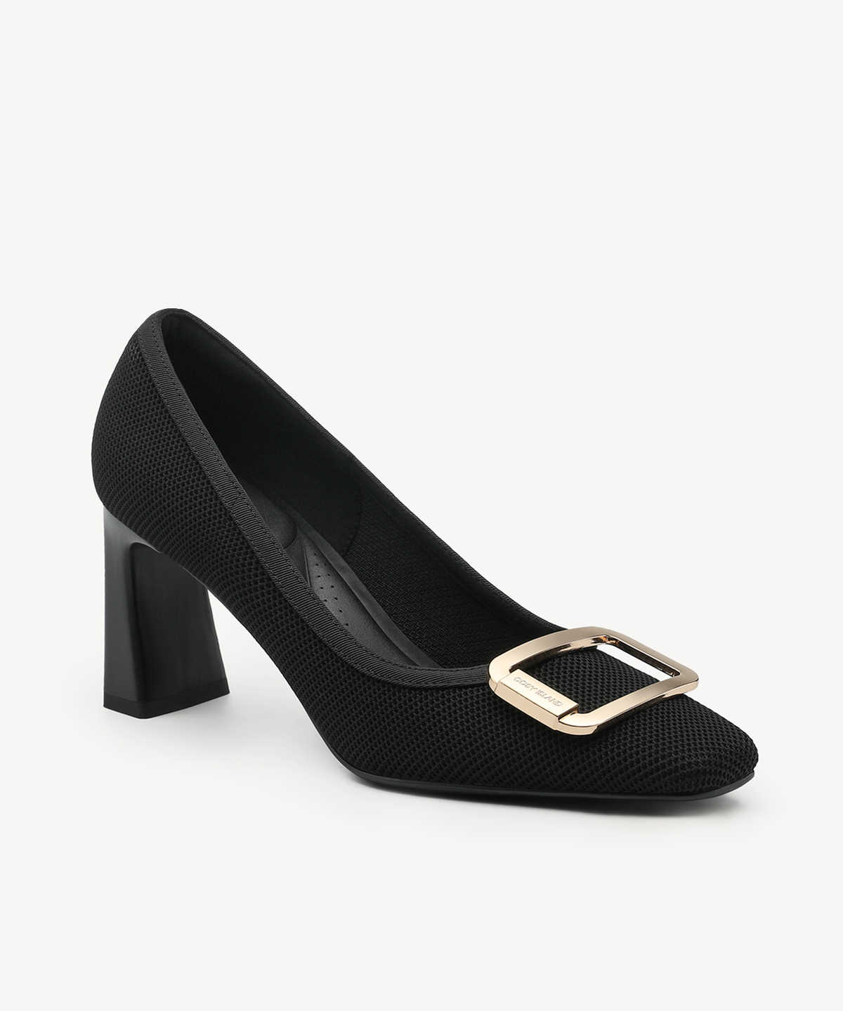 Signature Buckle Square Toe Heeled Pump