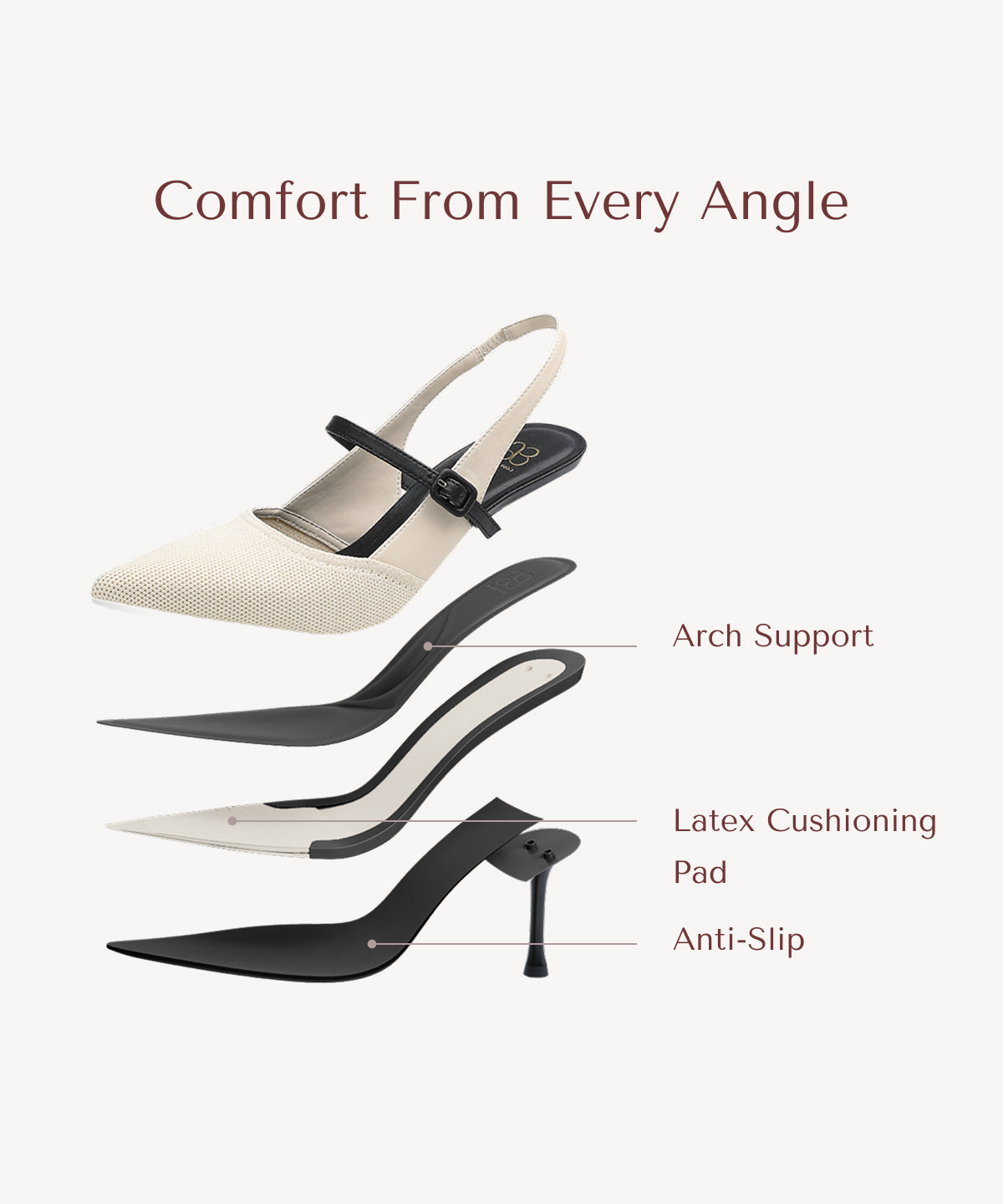 StrikeStep Elegant Stiletto Heeled Slingback