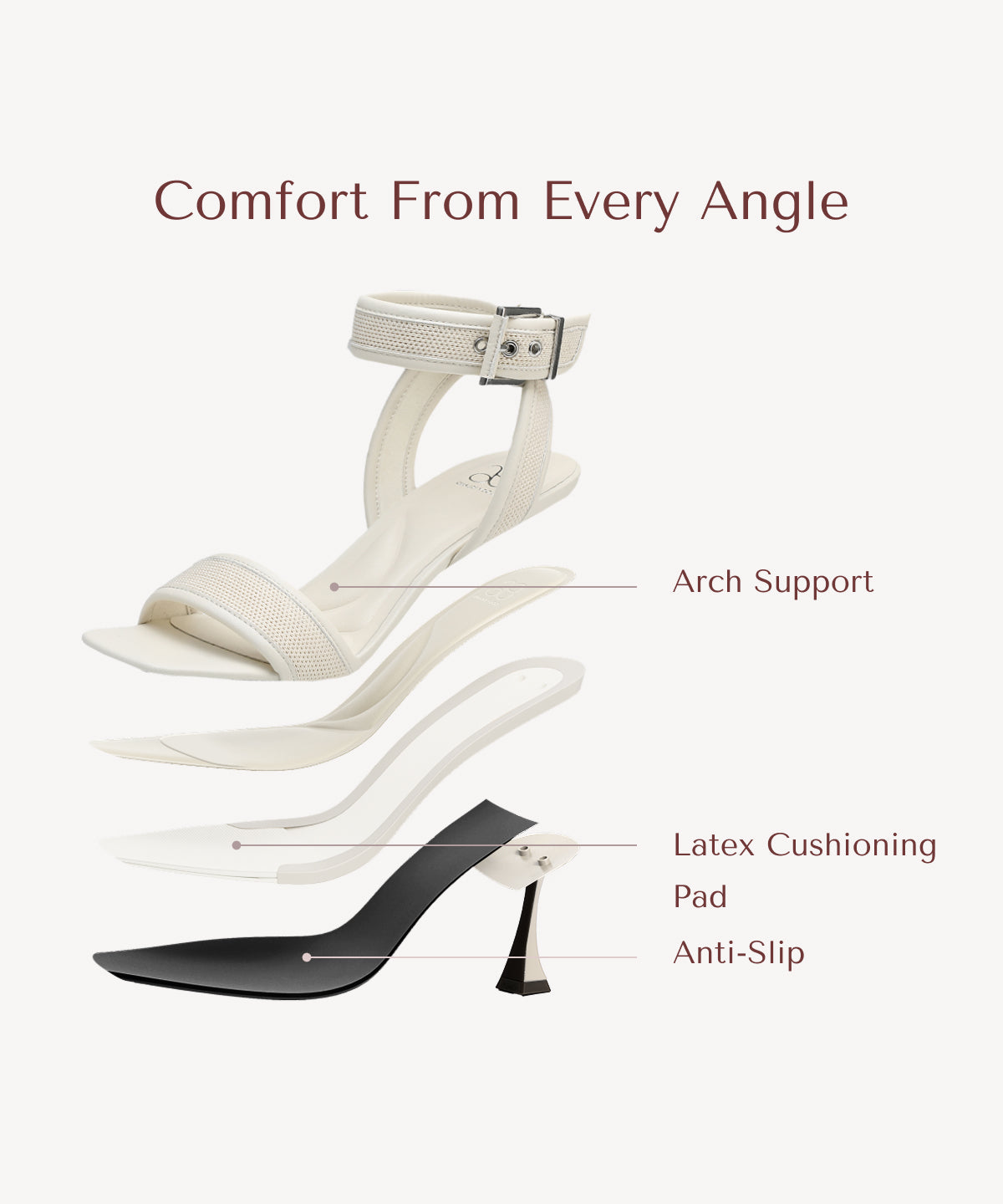 ComfyStrap Ankle Heeled Sandal