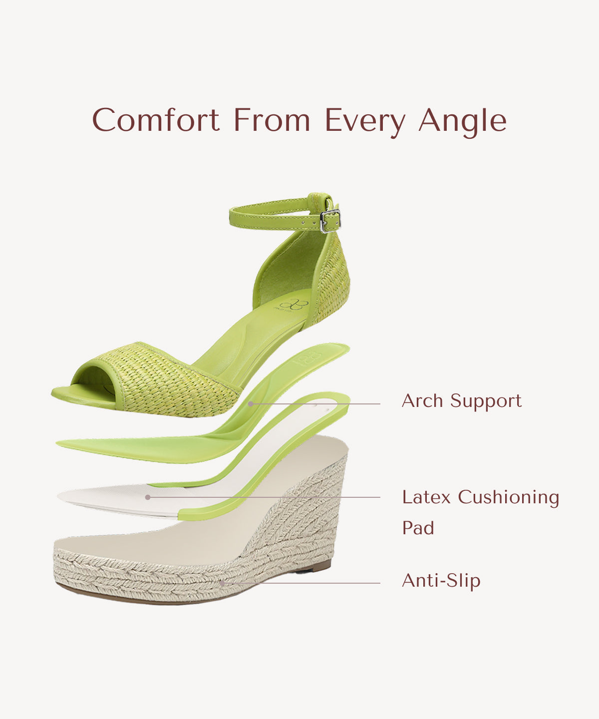 Commute Espadrilles Round Toe Wedge Sandal