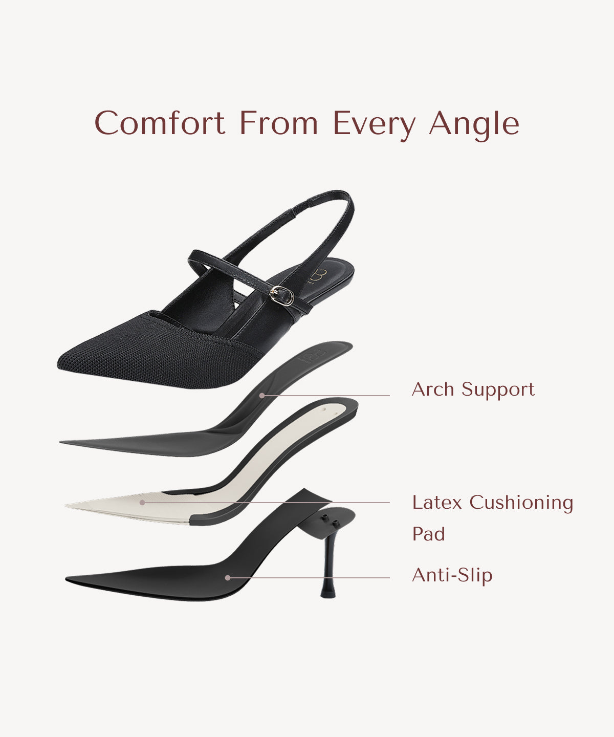 StrikeStep Elegant Stiletto Heeled Slingback