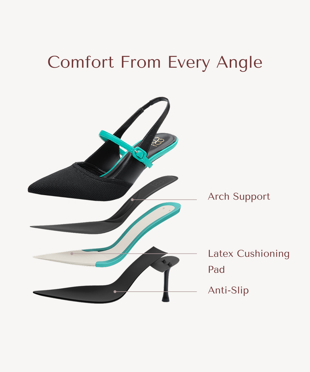 StrikeStep Elegant Stiletto Heeled Slingback