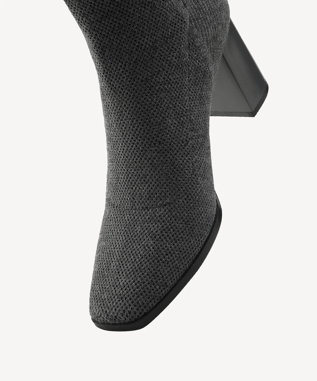 Cozy Woven Square Toe Block Heel High Boot
