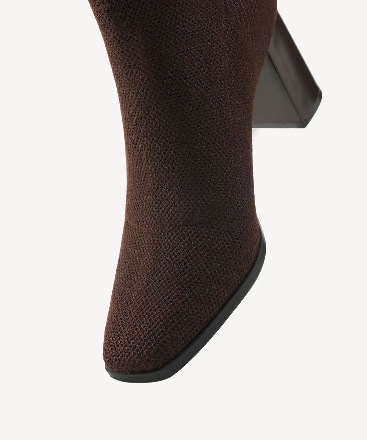Cozy Woven Square Toe Block Heel High Boot