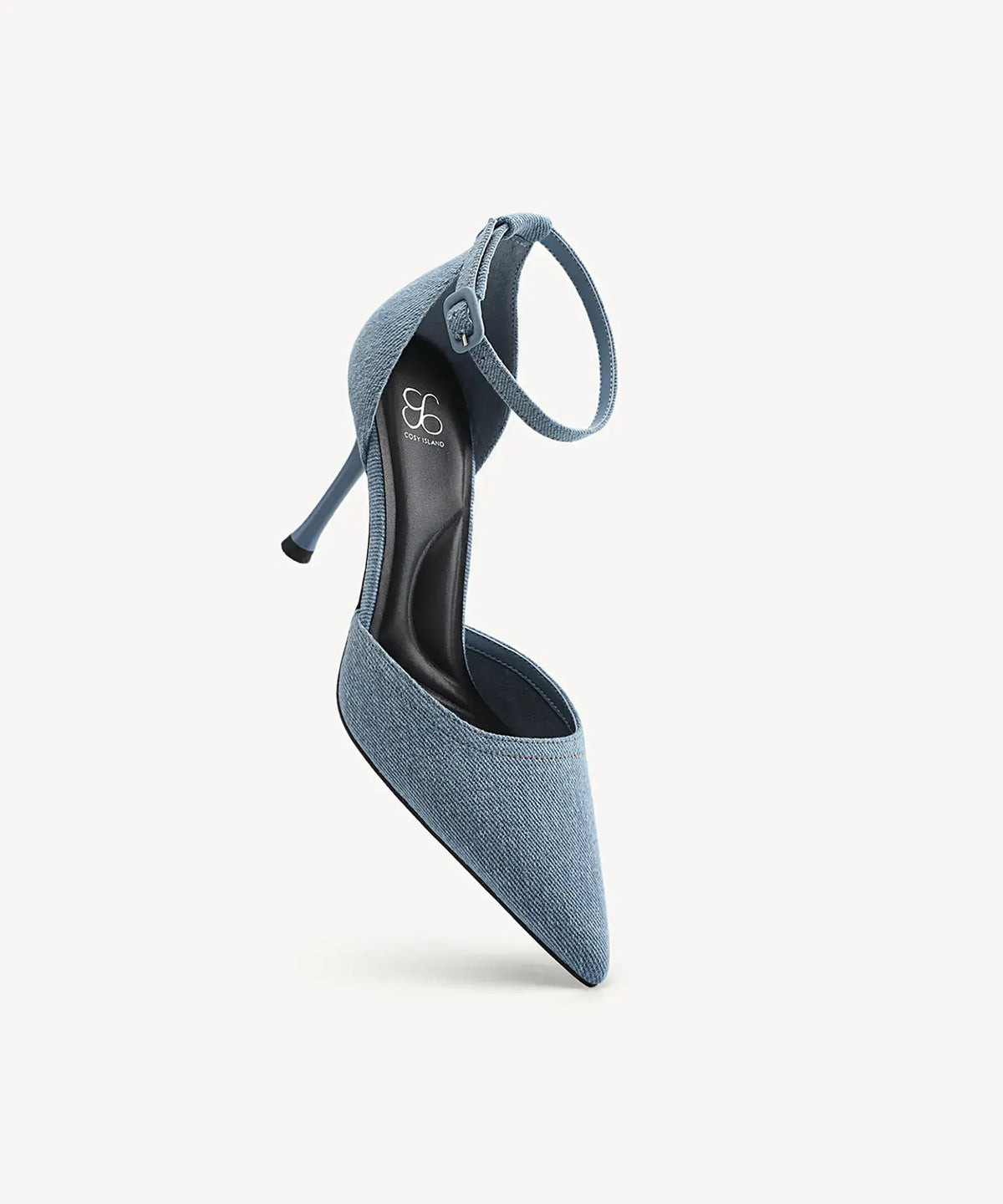 Bicolor Strapped Pointed Toe Stiletto Pump