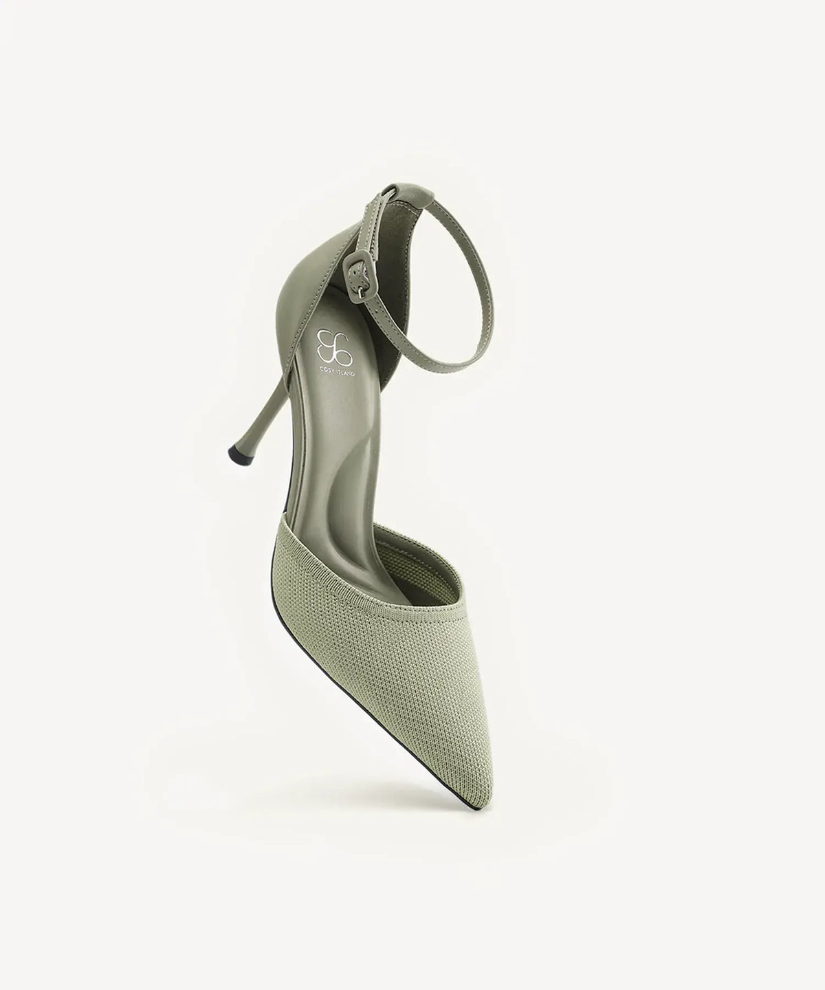 Bicolor Strapped Pointed Toe Stiletto Pump