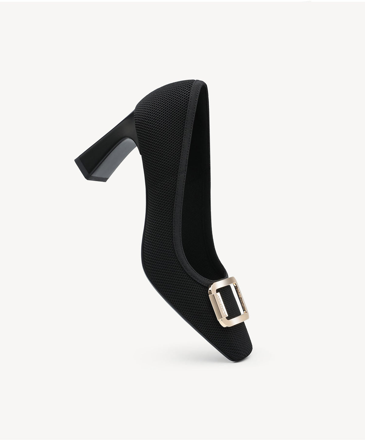 Signature Buckle Square Toe Heeled Pump