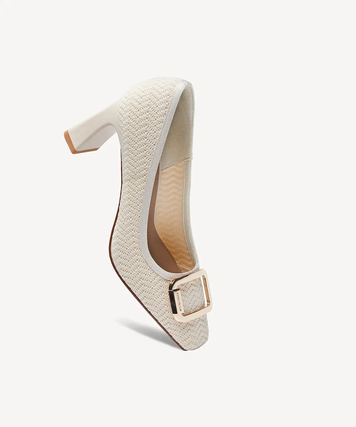 Signature Buckle Square Toe Heeled Pump
