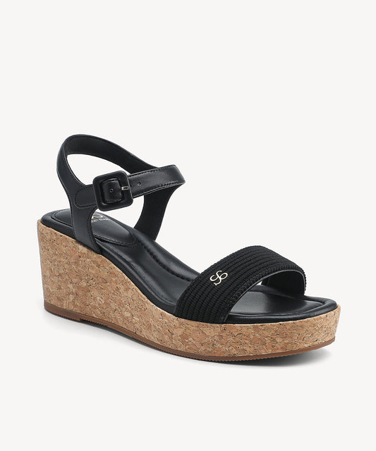 TerraLoft Square Toe Wedge Sandal