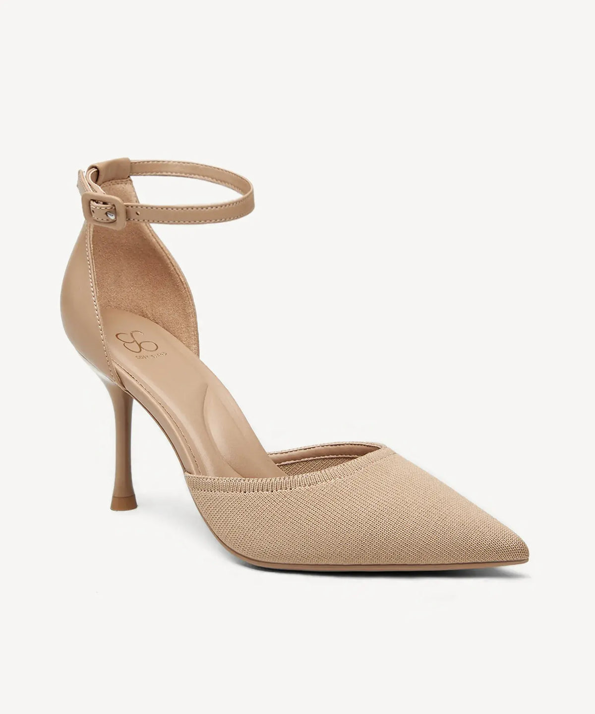 Bicolor Strapped Pointed Toe Stiletto Pump