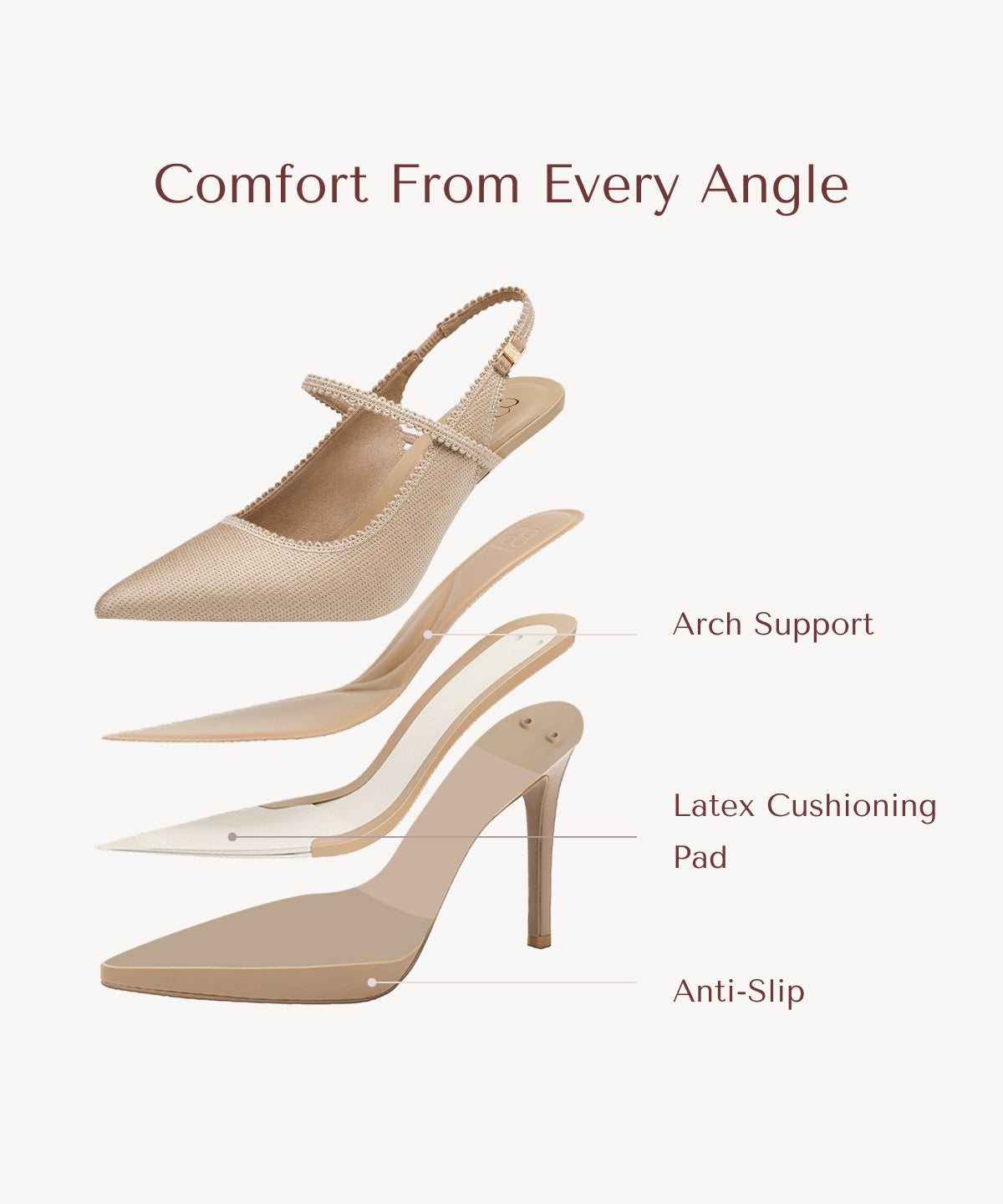 EmbroDance Pointed Toe Platform Heeled Slingback