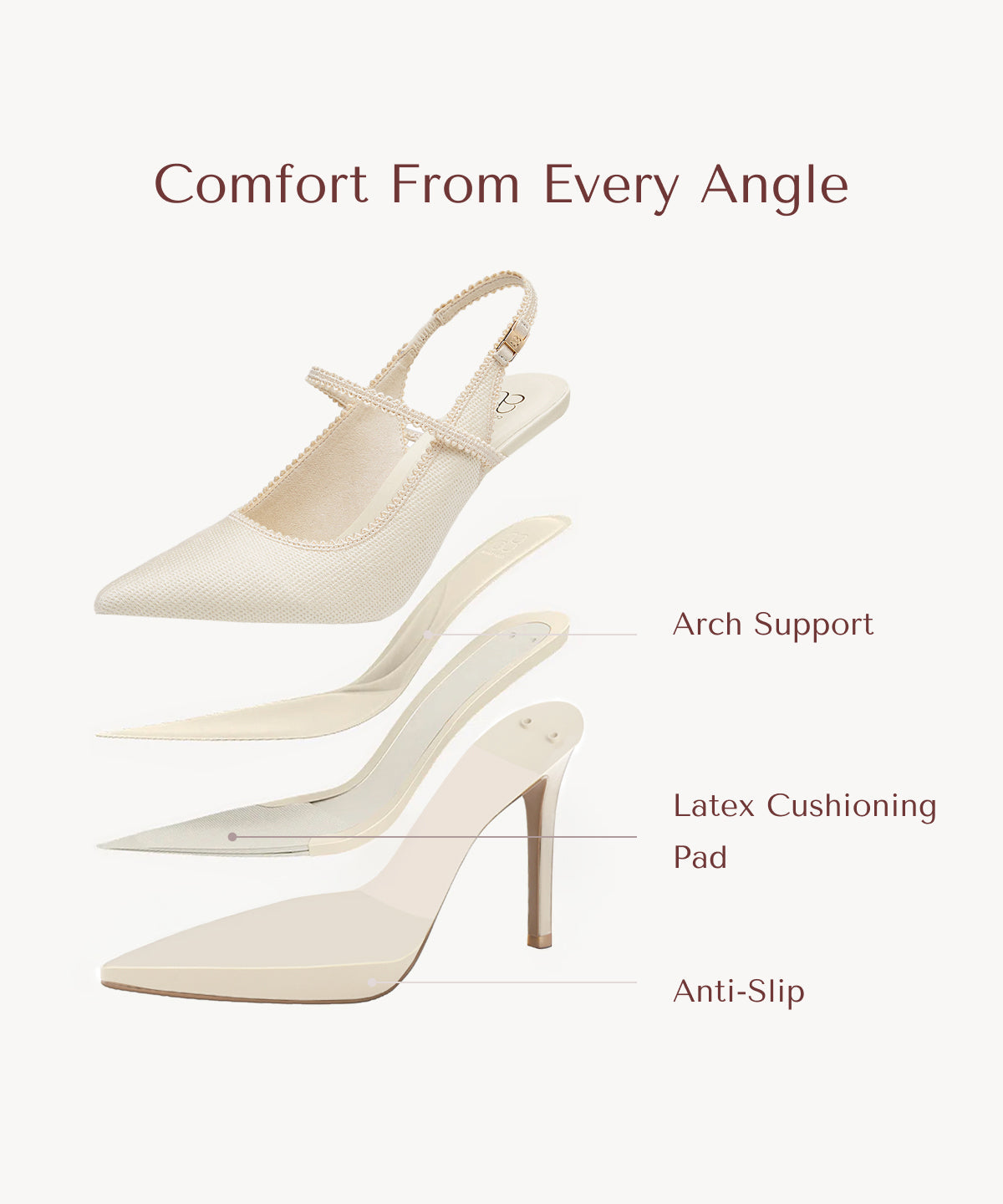 EmbroDance Pointed Toe Platform Heeled Slingback
