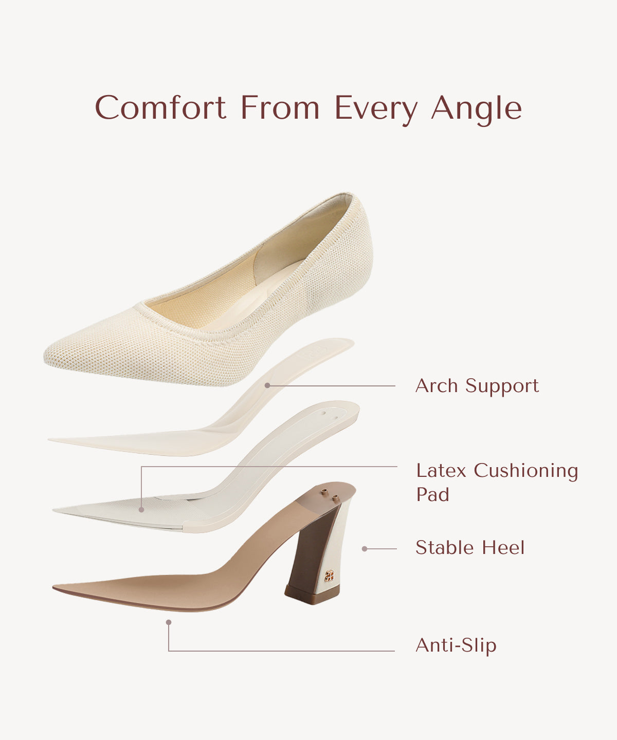SerenTouch Pointed Toe Heeled Pump