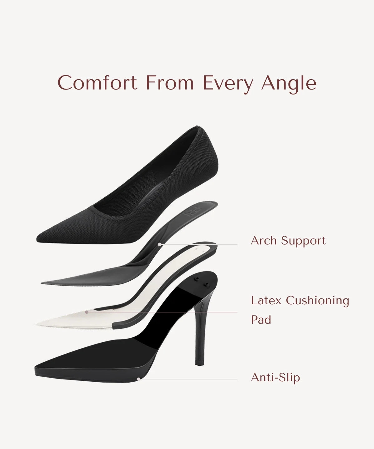 StyleFlex Pointed Toe Heeled Platform Pump