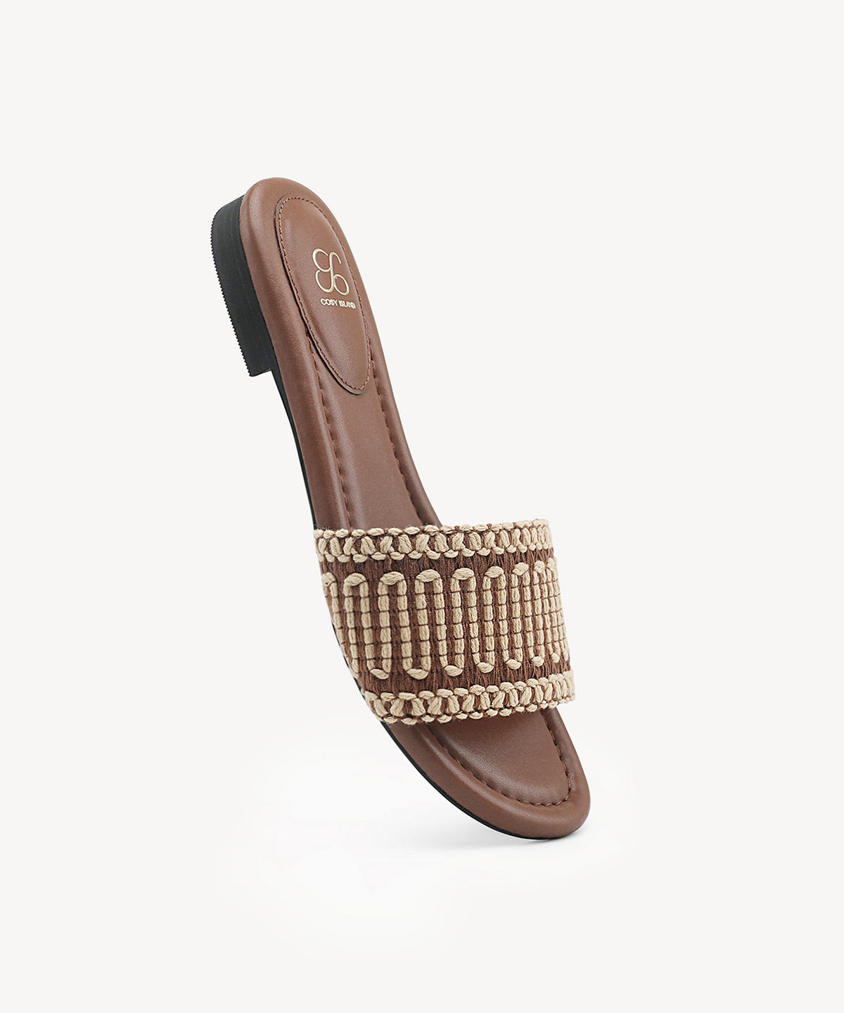 OasisSlide Soft Knit Open Toe Flat Sandal